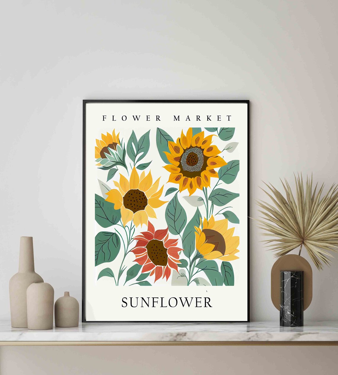 Sunflower Flower Market Botanical Art Print - Image 3