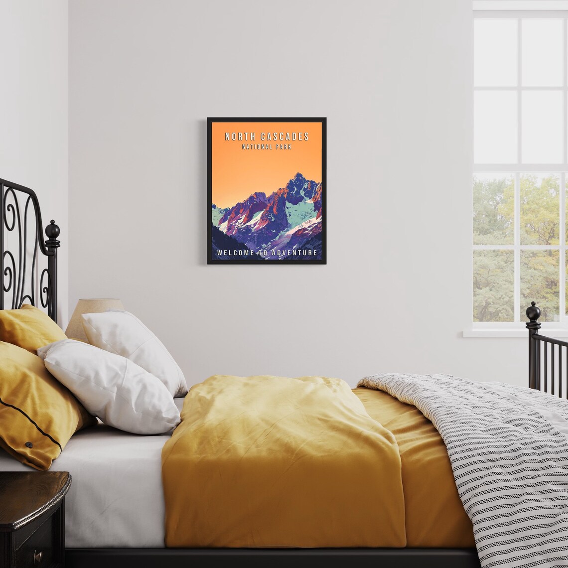 North Cascades National Park Washington Glaciers Vintage Travel Poster - Image 2