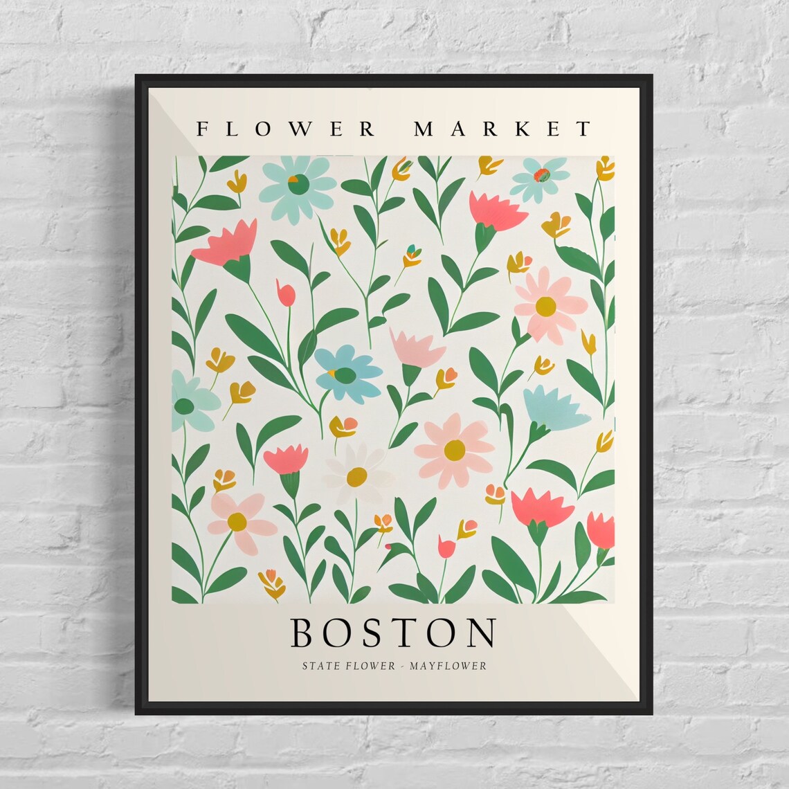 Boston Massachusetts Wild Flower Market Art Print