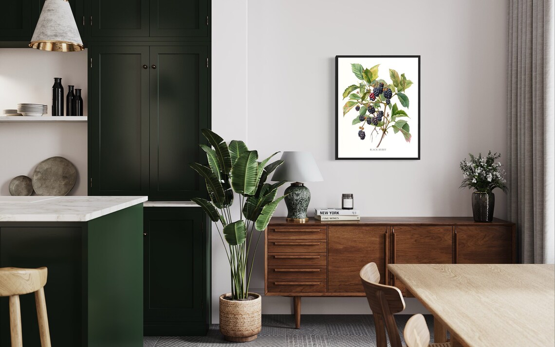 Black Berry Tree Art Print, Botanical Wall Art - Image 3
