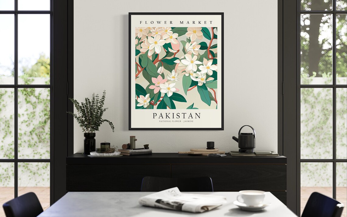 Pakistan Flower Market Jasmine Botanical Art Print - Image 3