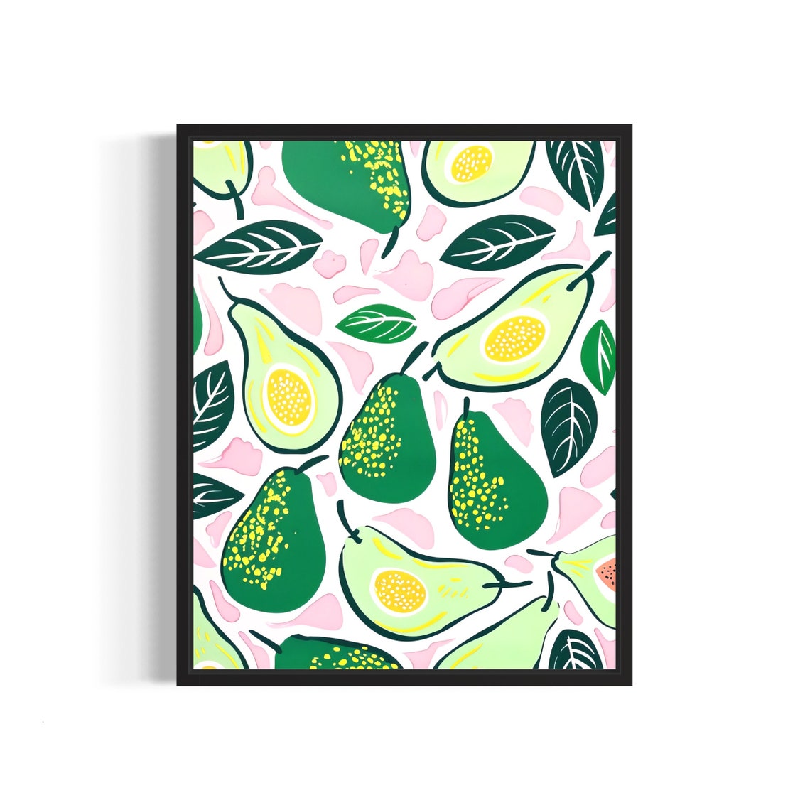 Avocado Kitchen Poster Art Print Fruit Decor For Kitchen Dining Restaurant Neutral Food Pastel Artwork