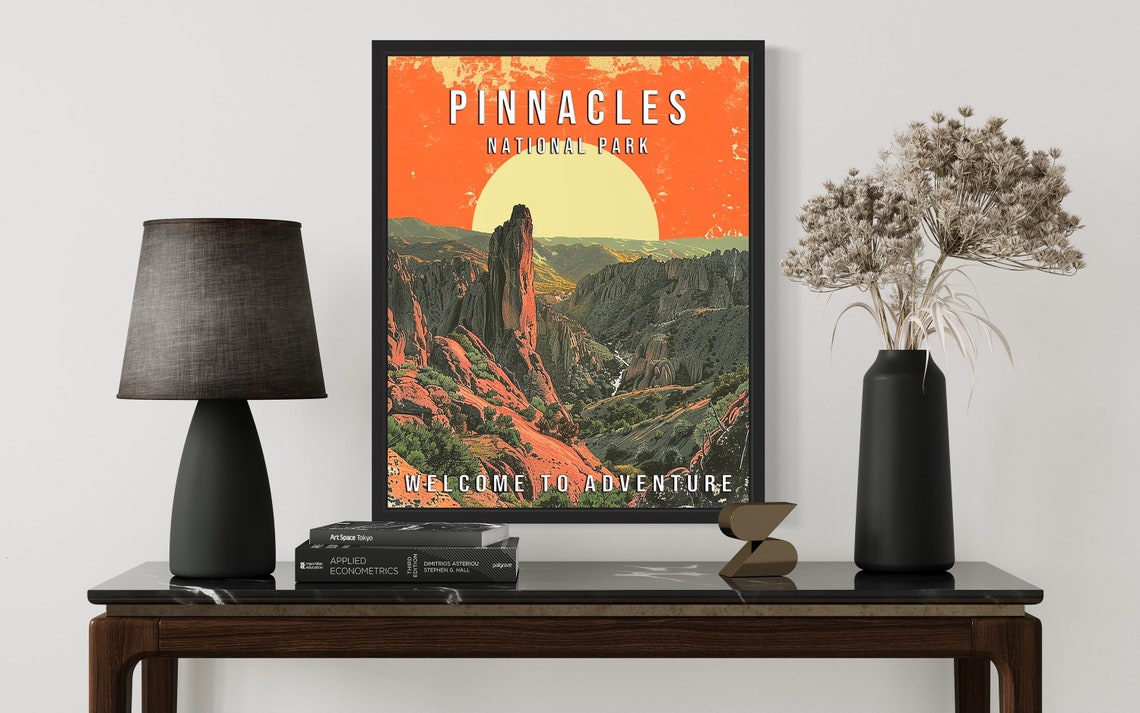 Pinnacles National Park California Rock Spires Sunset Vintage Poster - Image 3