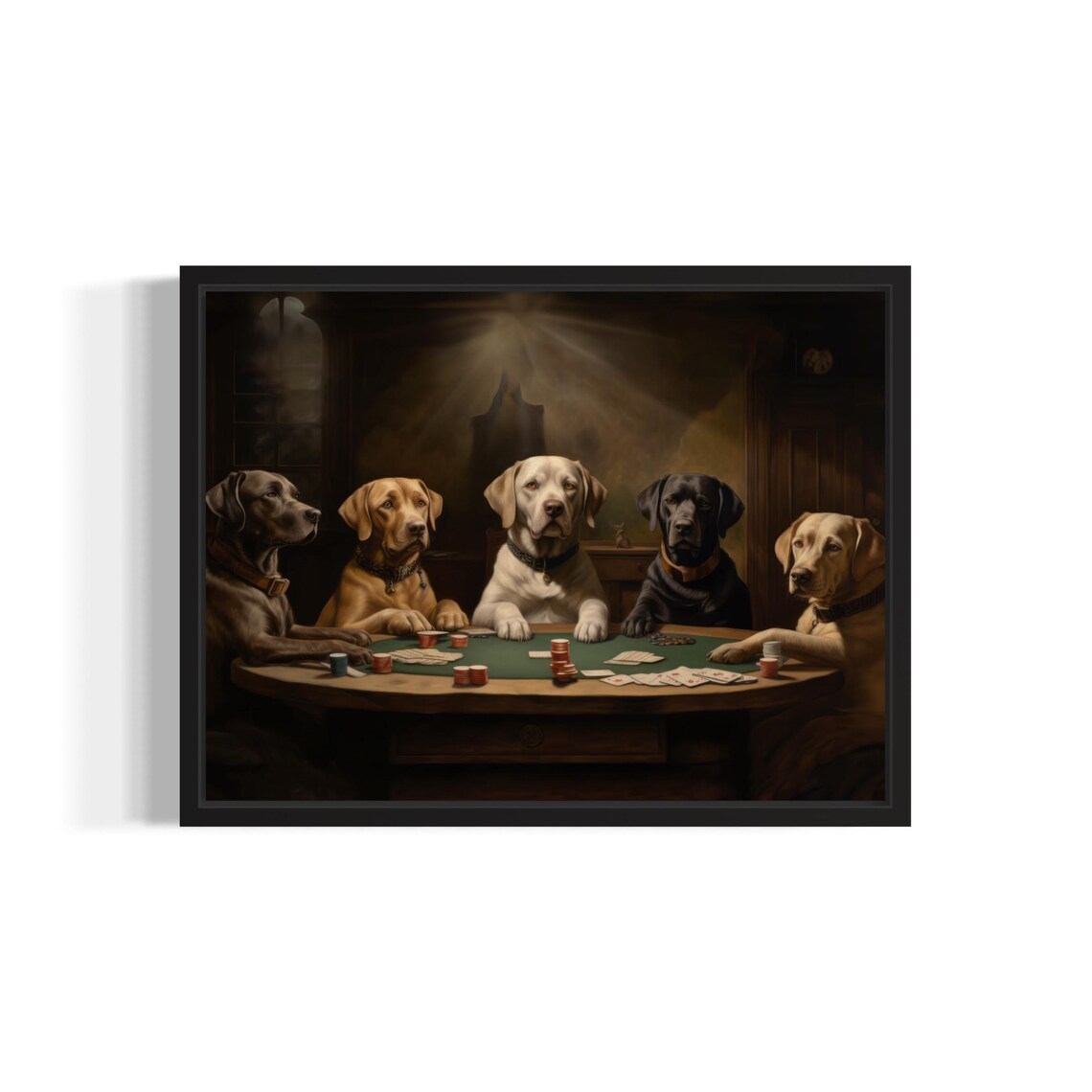Labrador Retriever Playing Cards, Dog Poker Art Print
