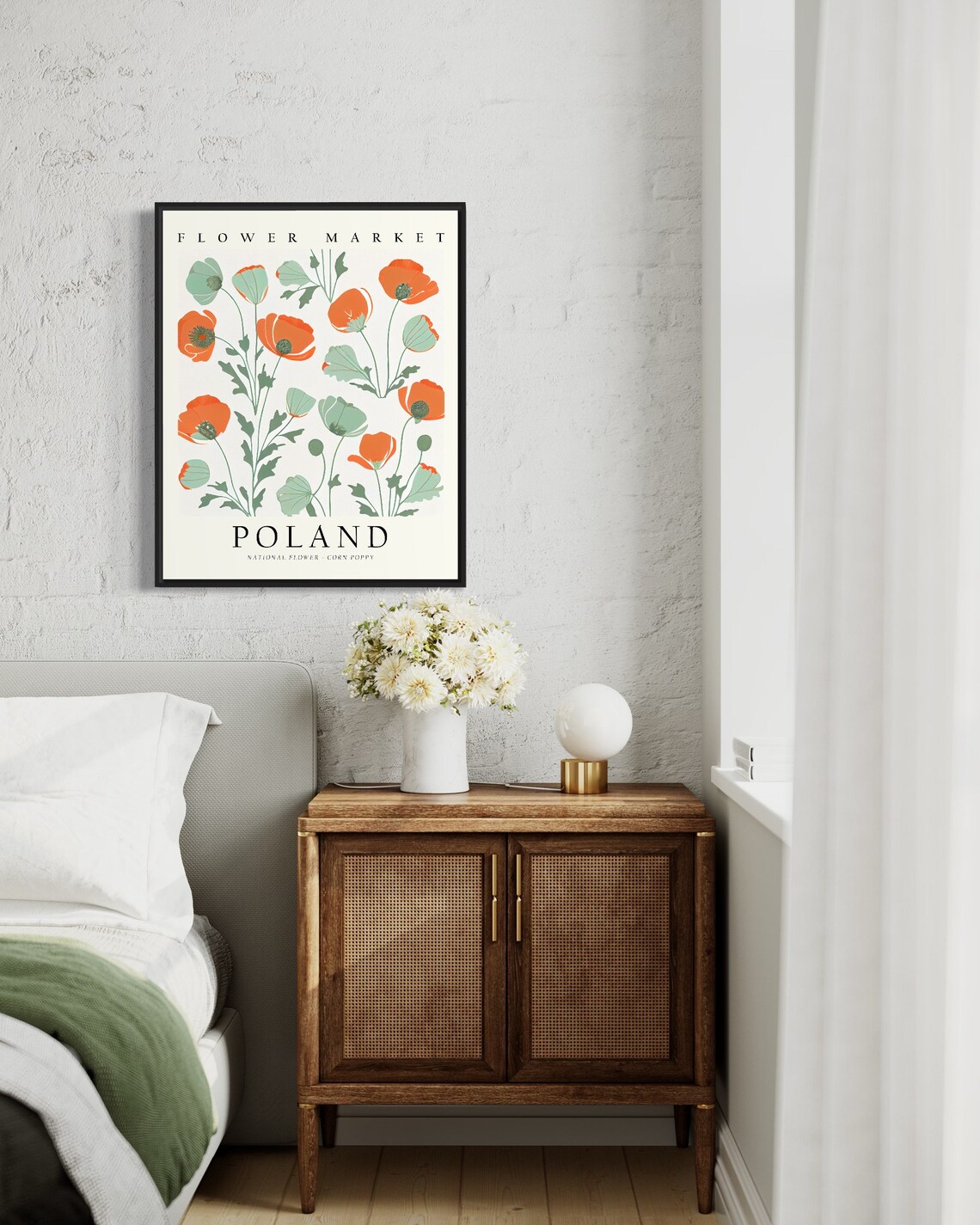 Poland National Flower Corn Poppy 1960s Art Print - Image 2