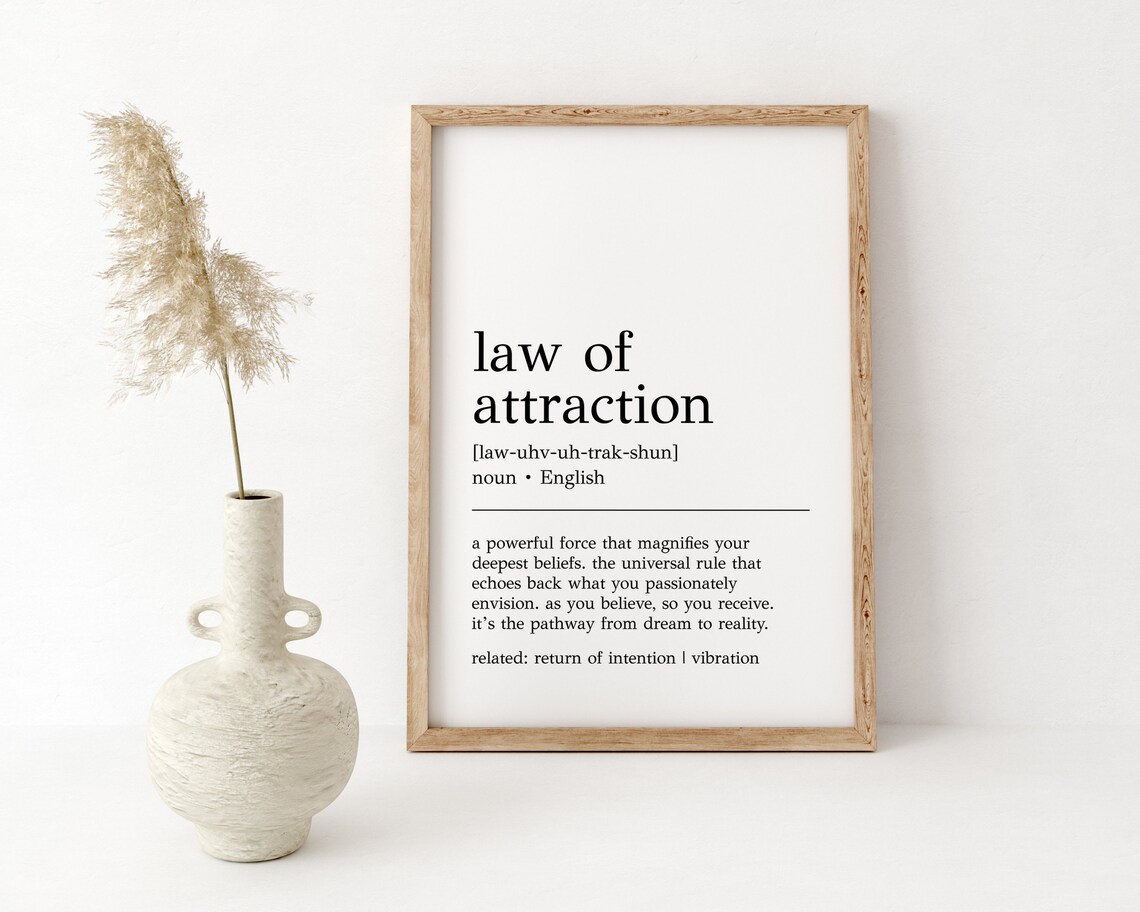 Law Of Attraction Definition, Motivational Quote Print - Image 2