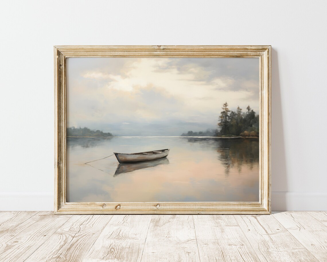 Calm Lake Landscape Art Print, Lake House Decor - Image 2