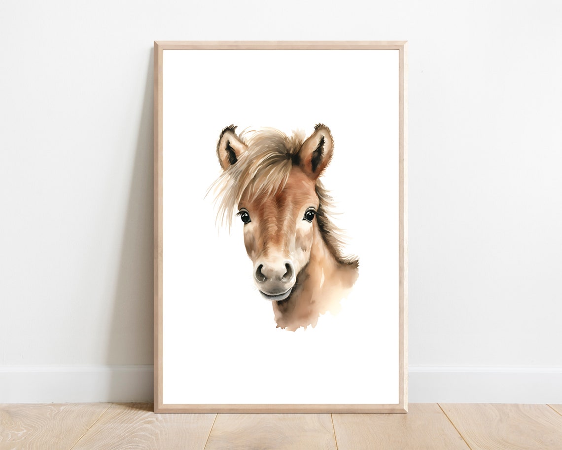 Horse Nursery Print Pony Nursery Wall Art Nursery Farm Animal Print Print Horse Nursery Wall Art Nursery Baby Horse Print