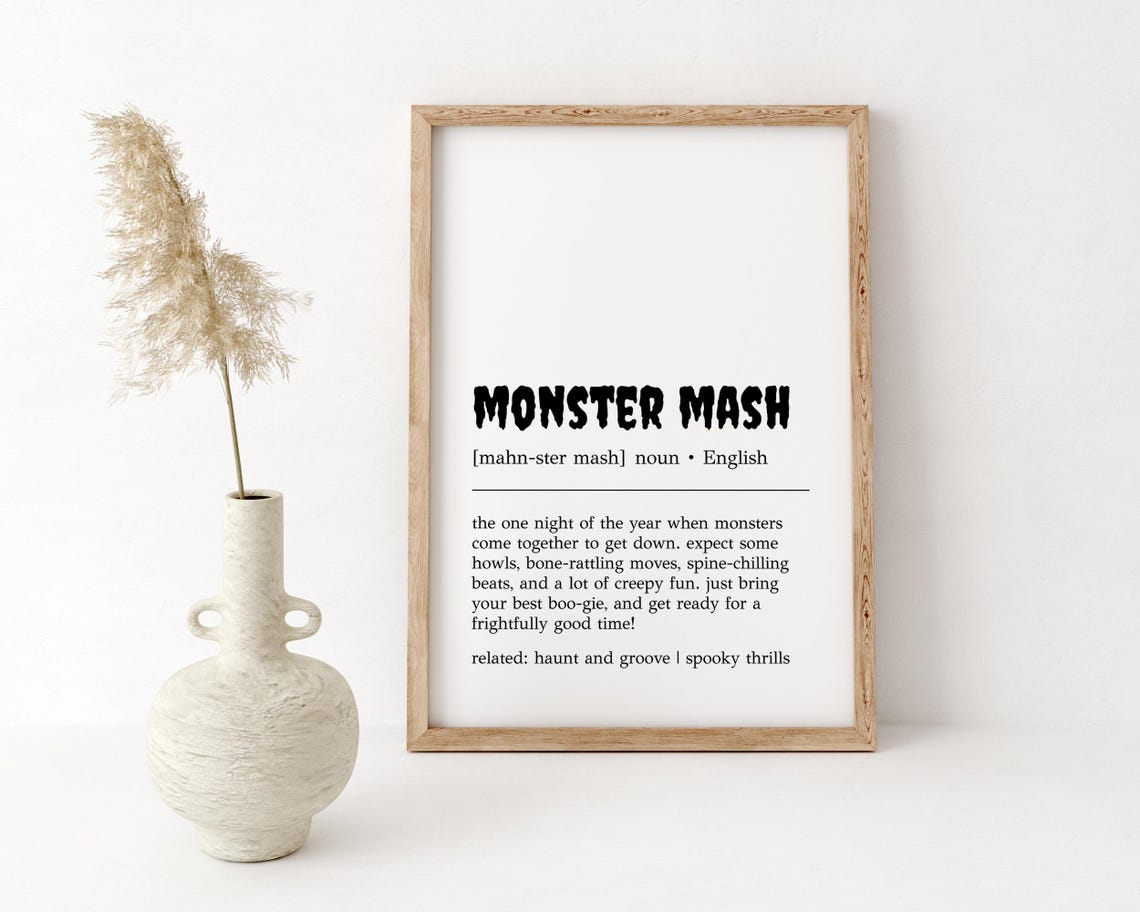 Monster Mash Halloween Definition Spooky Party Dictionary Poster - Image 2