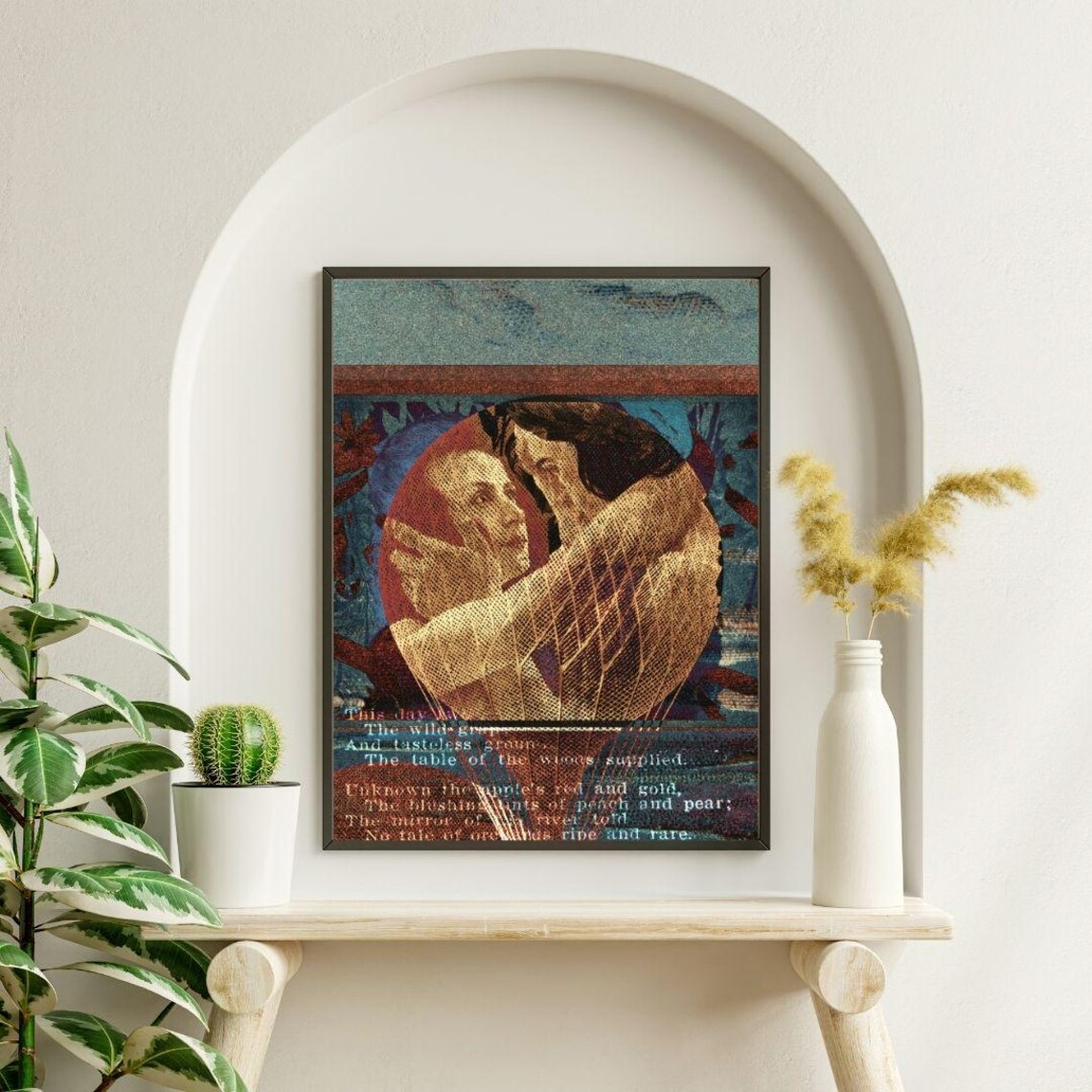 Orchard Abstract Romantic Artwork, Modern Collage