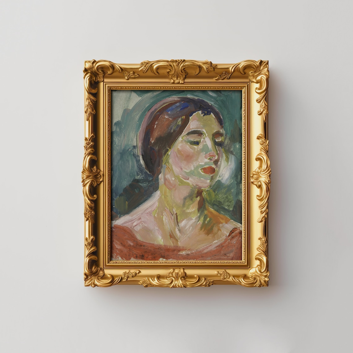 Abstract Woman Portrait, Vintage Designer Wall Art - Image 3
