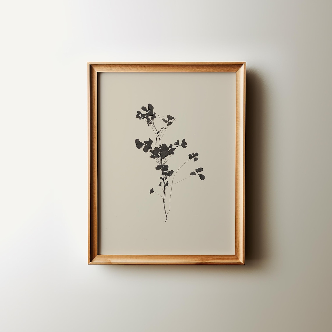 Minimalist Botanical Painting Art Print, Vintage Neutral