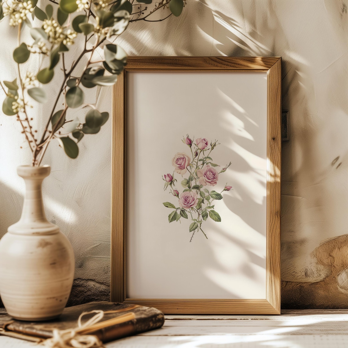 Vintage Floral Print, Antique Rose Botanical Poster - Image 4