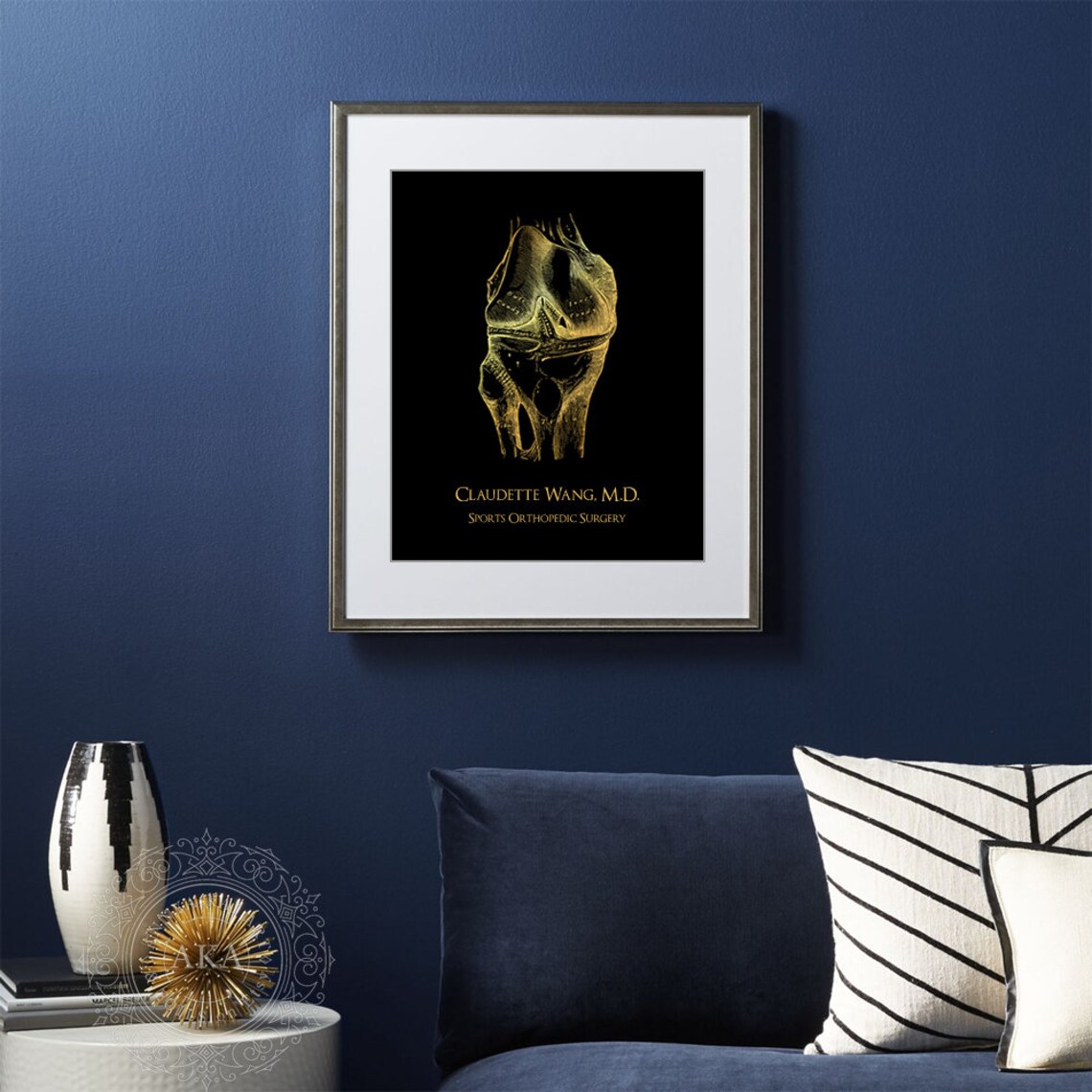 Personalized Surgeon Gold Anatomy Wall Art Print - Image 3