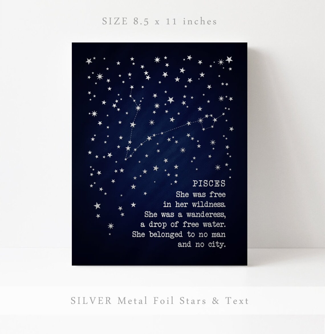 Pisces Gold Foil Zodiac Art Print, Constellation Gift - Image 2