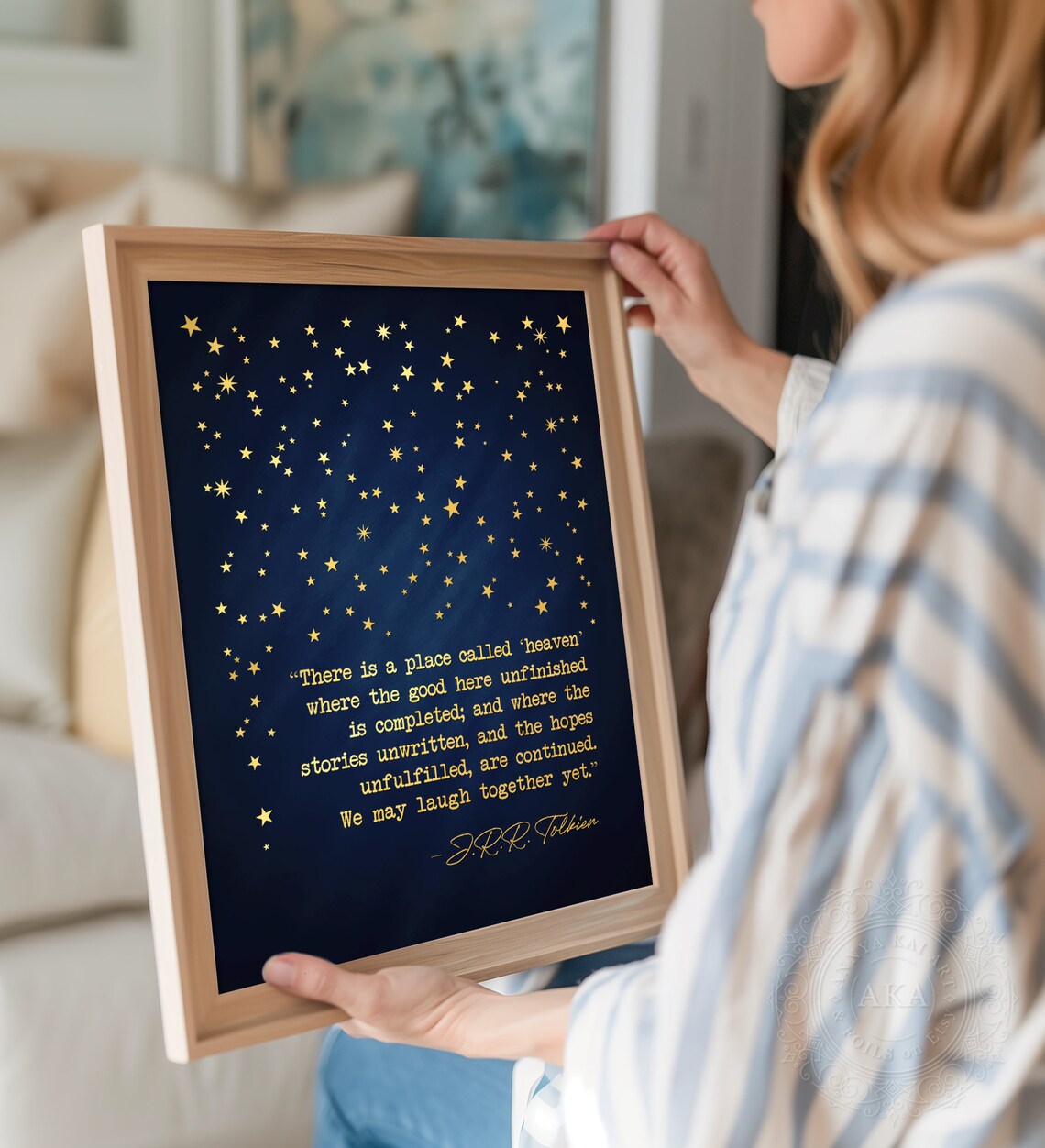 J.R.R. Tolkien Quote, Gold Stars Wall Art Print - Image 4
