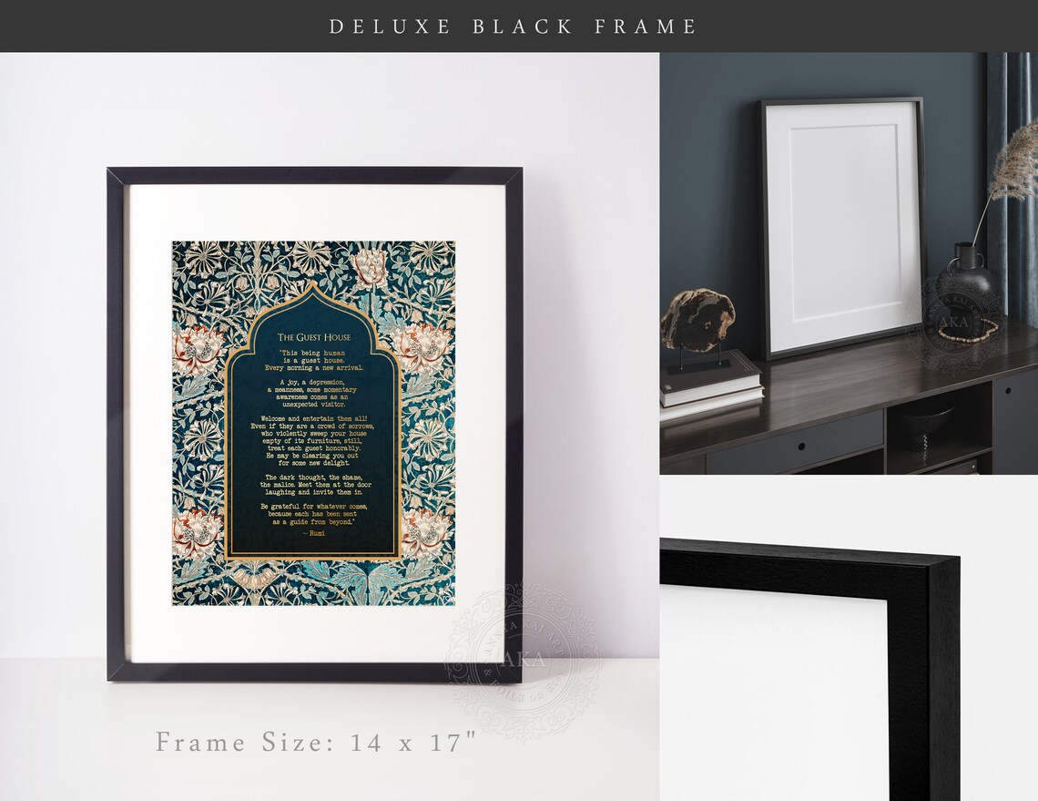 Rumi Guest House Gold Foil Print, William Morris Art - Image 2