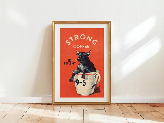 No Bullshit Coffee Art Print, Coffee Bar Decor