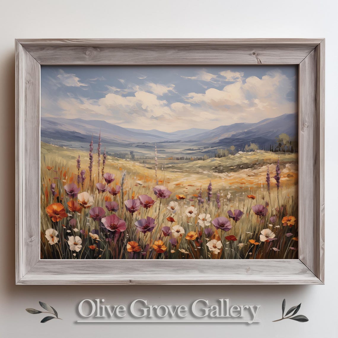Wildflower Meadow With Cosmos And Poppies Under A Big Sky Poster