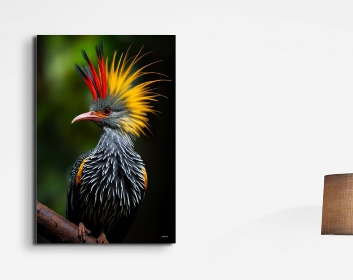 Exotic Crested Bird Colorful Plumage Tropical Wildlife Art Poster