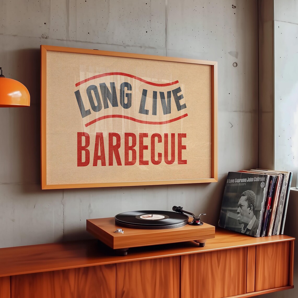 Texas BBQ Grill Print, Kitchen and Man Cave Decor