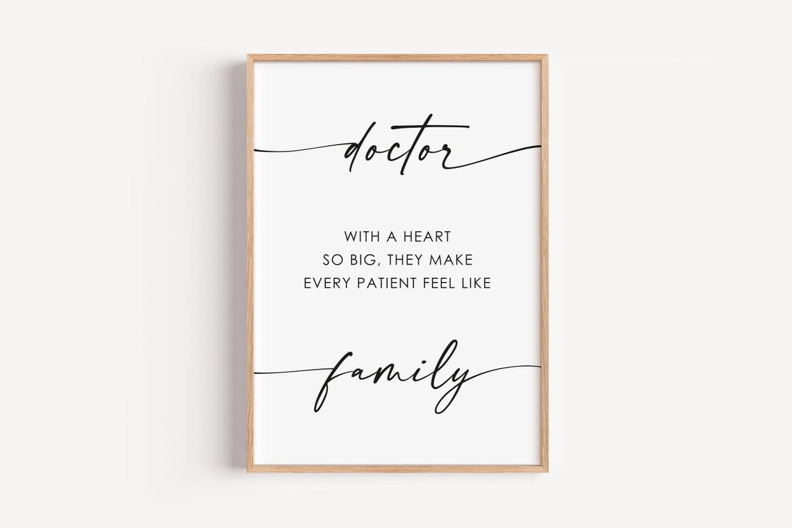 Doctor Wall Art Gift Graduation Medical Student New Office Decor Minimalist
