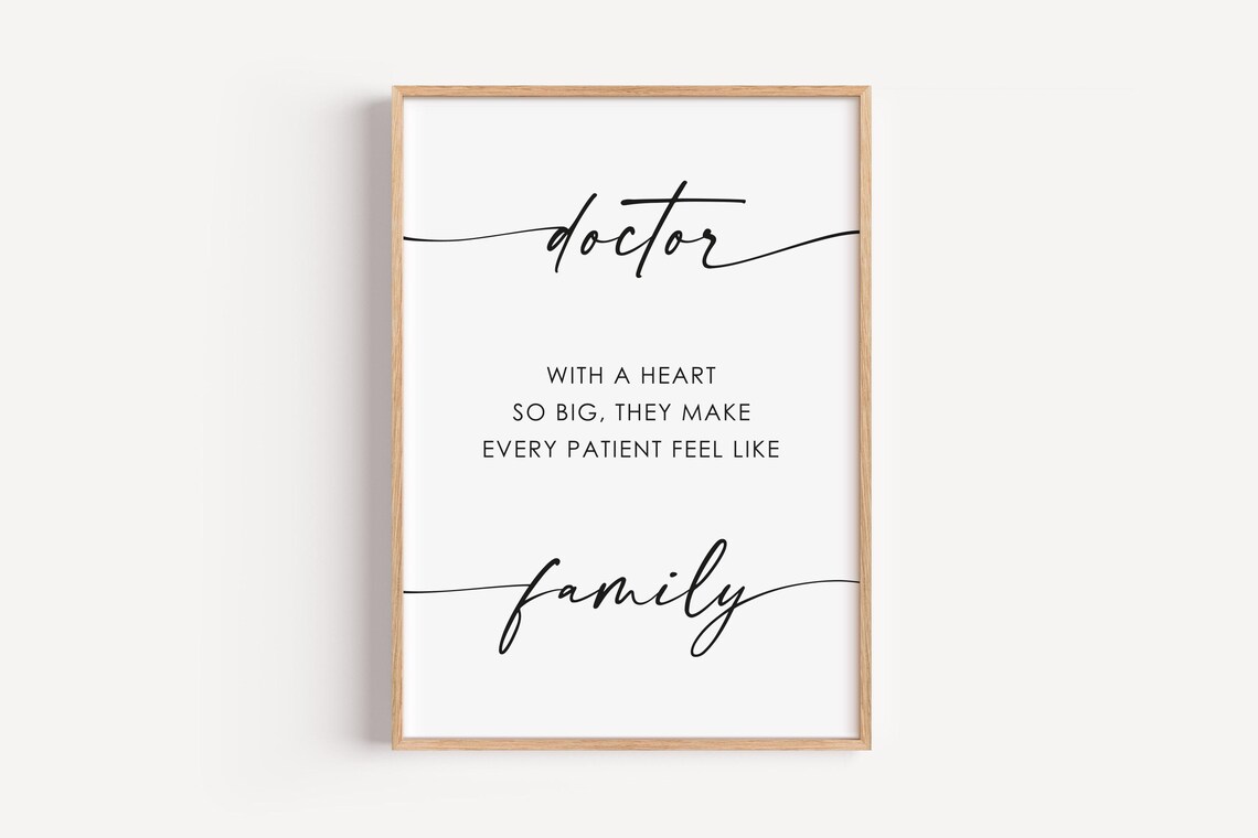 Doctor With A Heart So Big Family Quote Medical Gift Graduation Art Print