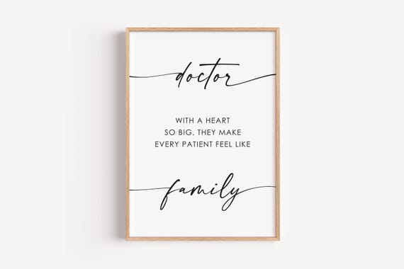 Doctor Wall Art Gift Graduation Medical Student New Office Decor Minimalist