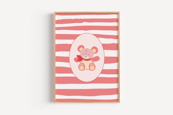Girls Nursery Wall Art Room Decor Baby Girl Bedroom Animal Prints Kids Print