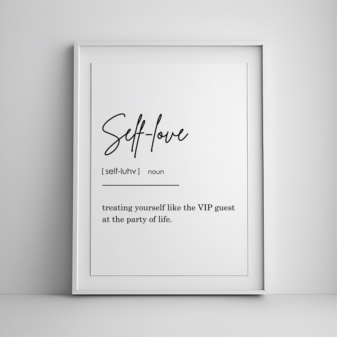 Self Love Definition Elegant Script Inspirational Gift Poster
