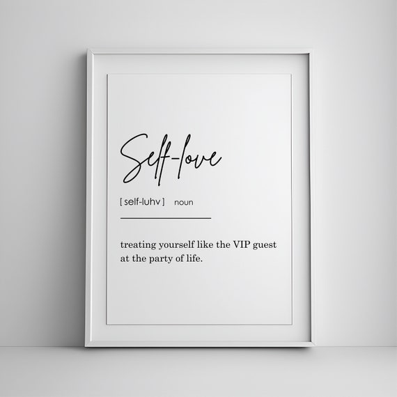 Selflove Definition Print Home Decor Wall Art Minimalist Poster