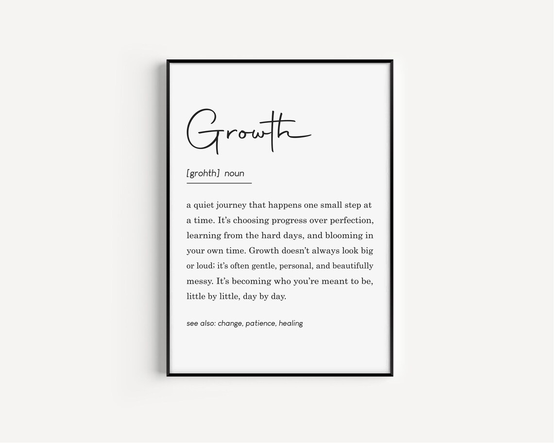 Growth Definition Print Wall Art Poster Sign Office Motivational Quotes