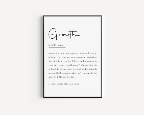 Growth Definition Personal Quiet Journey Progress Quote Wall Art