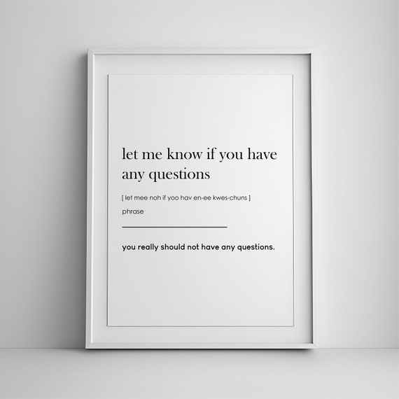 Office Wall Decor Funny Sign Art Print
