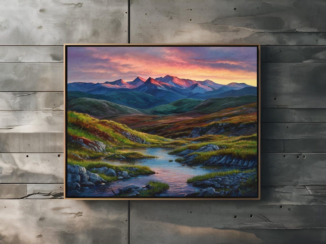 Rocky Mountain Field Nature Art Print Decor Wall Room - Image 2