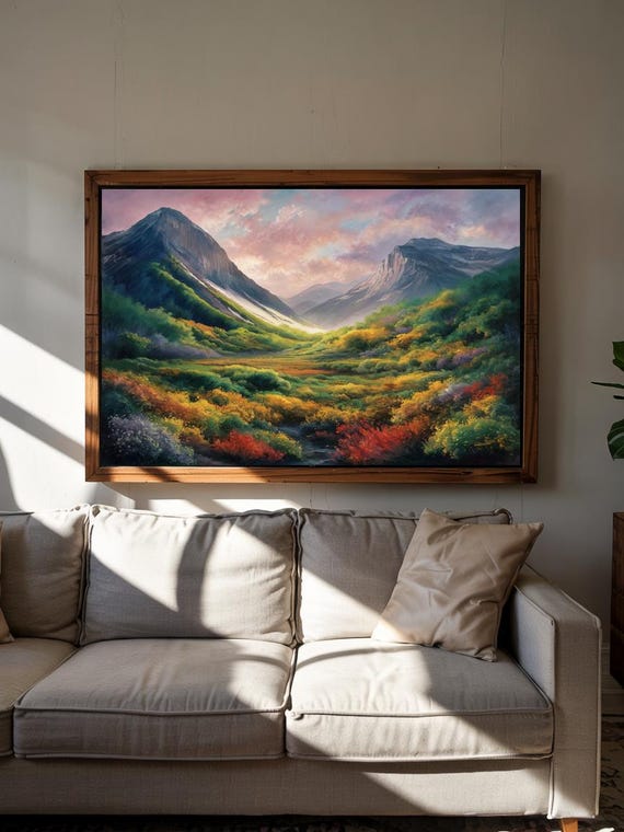Mountain Fields Nature Art Print Decor Wall Room