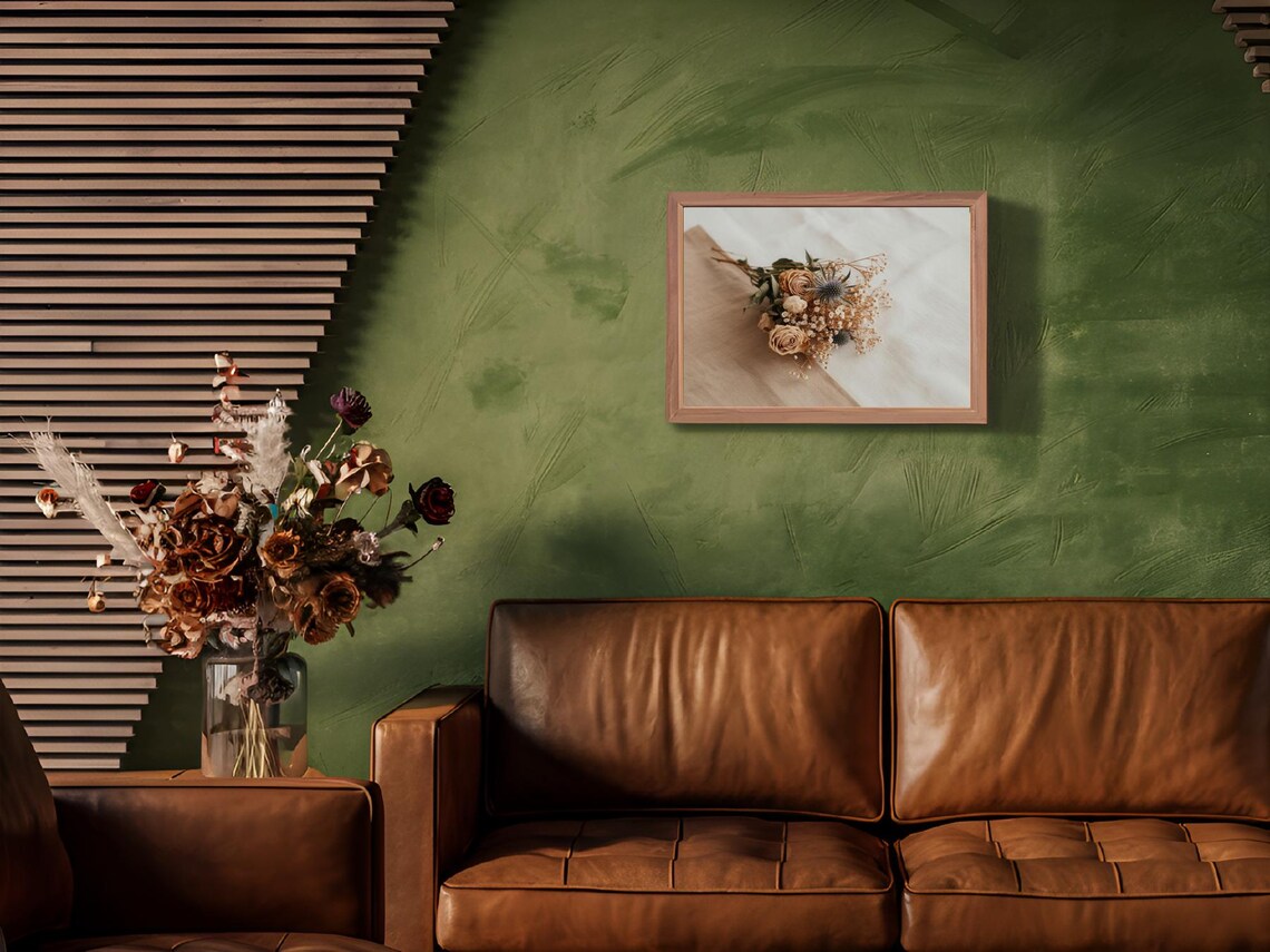 Dried Flower Bouquet Neutral Floral Rustic Beige Photo Wall Art - Image 3