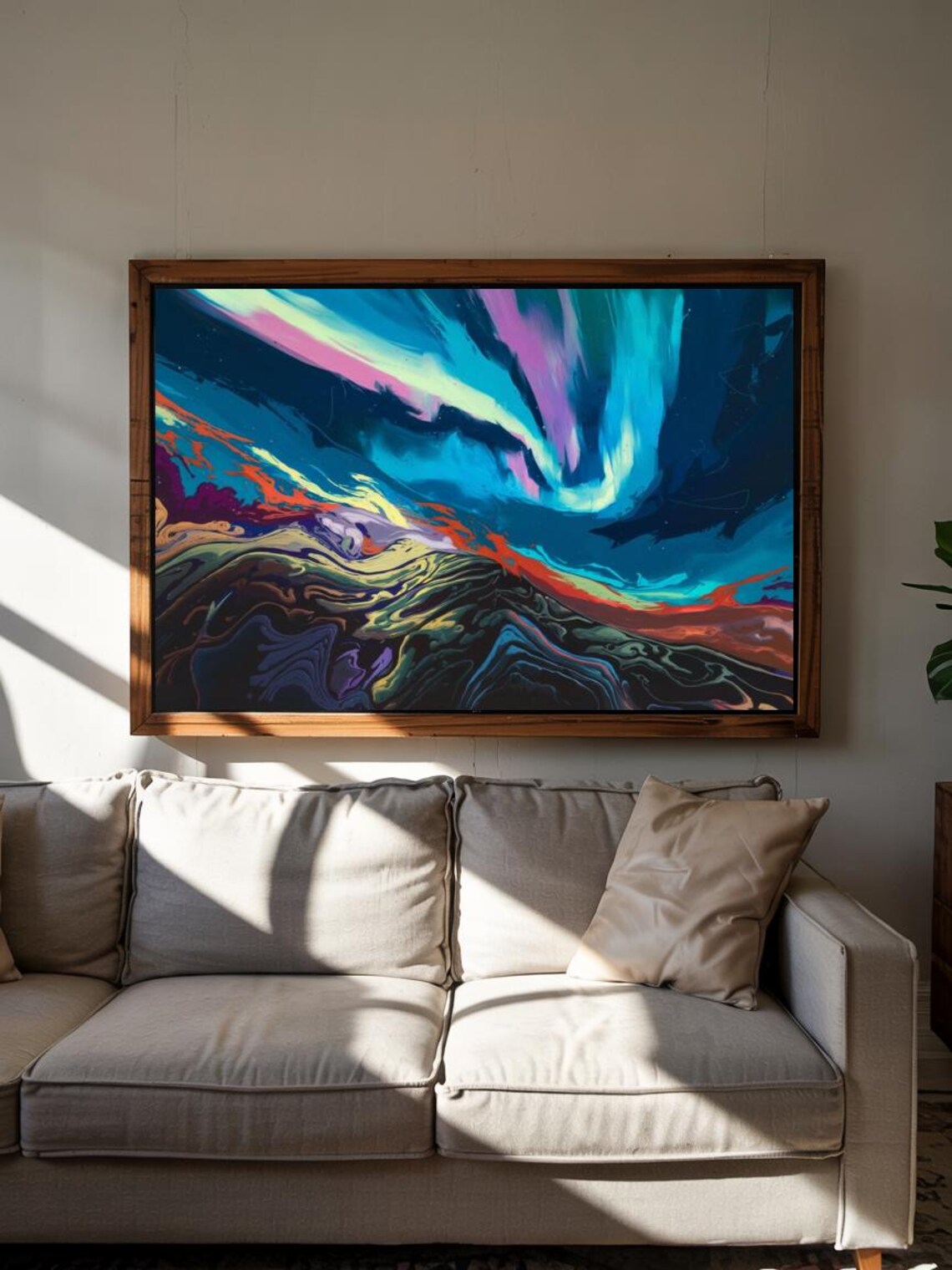 Colorful Aurora Borealis Abstract Night Sky Cosmic Art Poster - Image 3