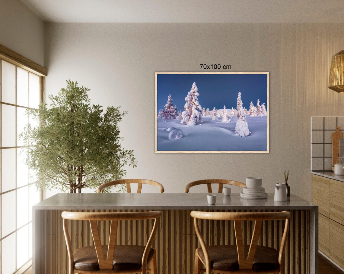 Snow Laden Pines At Blue Hour In A Silent Winter Wonderland Poster - Image 3