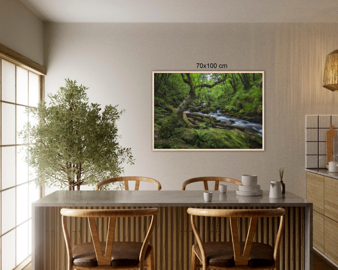 Cornwall Forest Stream Mossy Rocks Flowing Water England Poster - Image 3