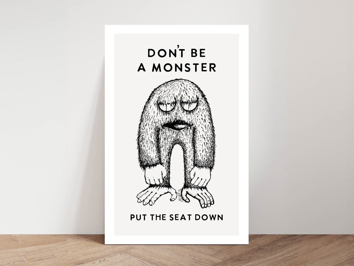 Seat Down Bathroom Funny Humor Poster Print - Image 2