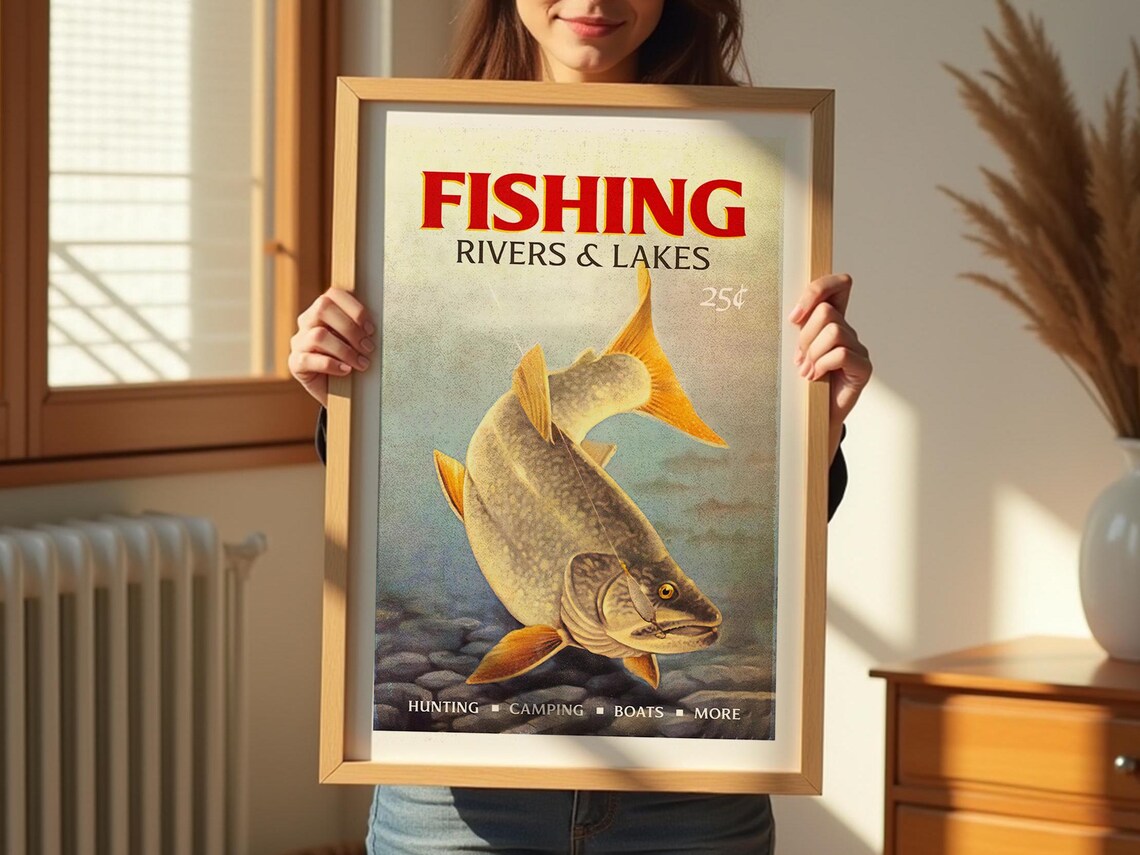 Fishing Rivers Lakes Vintage Magazine Style Trout Fish Poster - Image 4