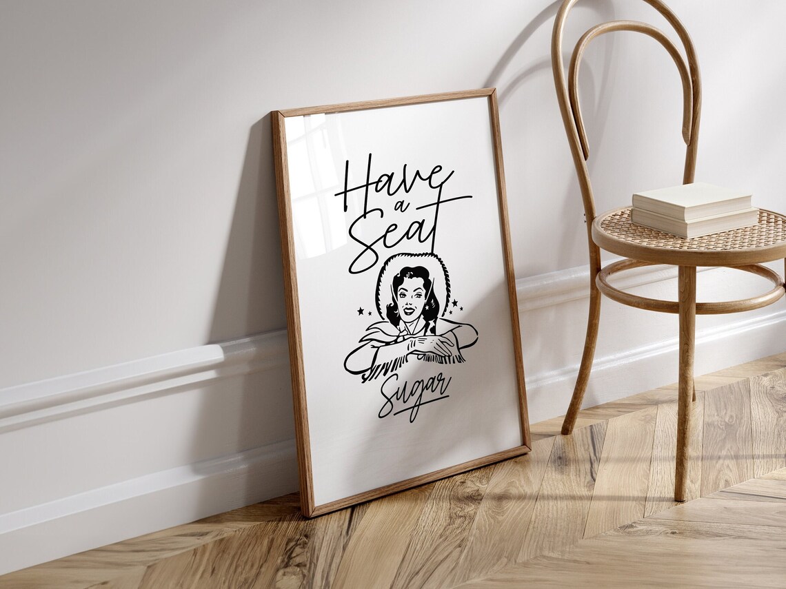 Cowgirl Bathroom Humor Art Print, Western Decor - Image 2