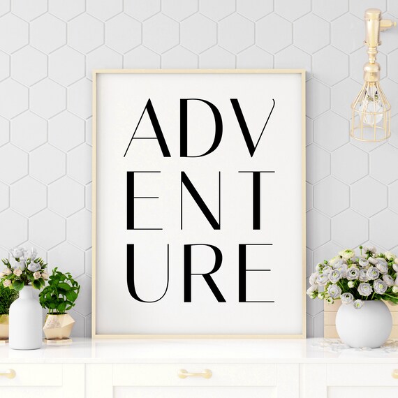 Adventure Oversized Letter Typography Wanderlust Travel Poster