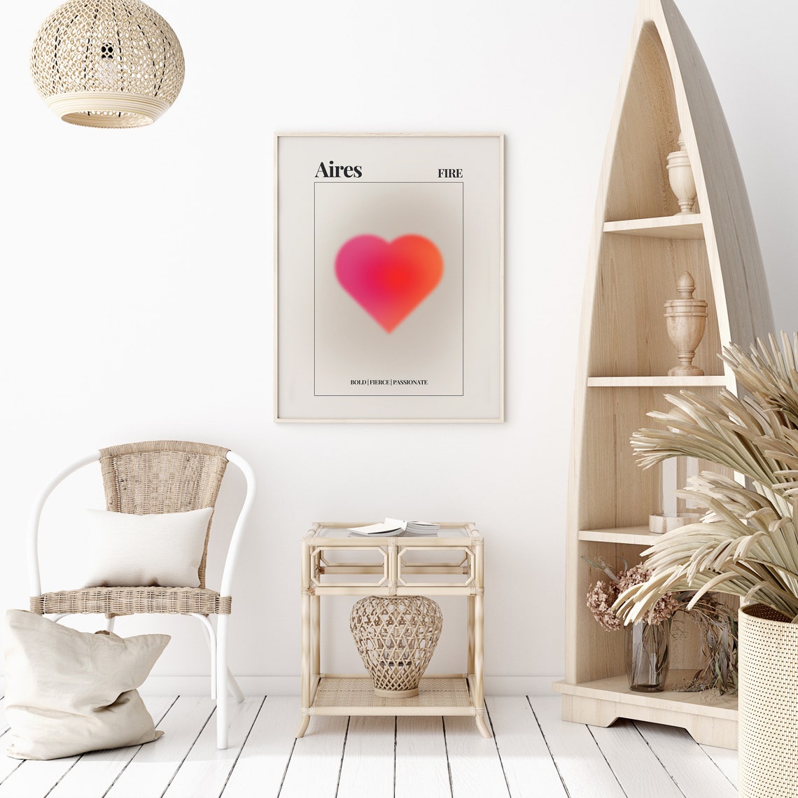 Aires Zodiac Aura Heart Fire Sign Astrology Bold Wall Decor Poster - Image 2