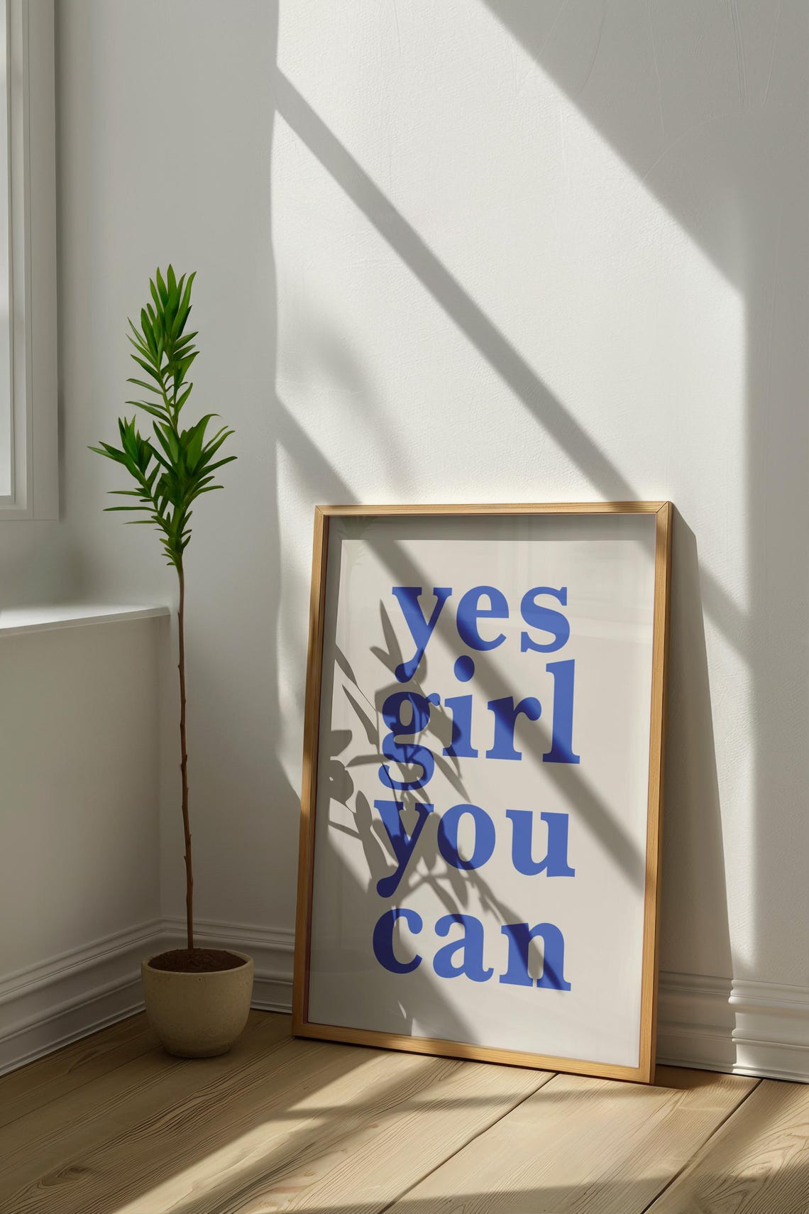 Yes Girl You Can Bold Blue Typography Quote Dorm Room Poster - Image 4