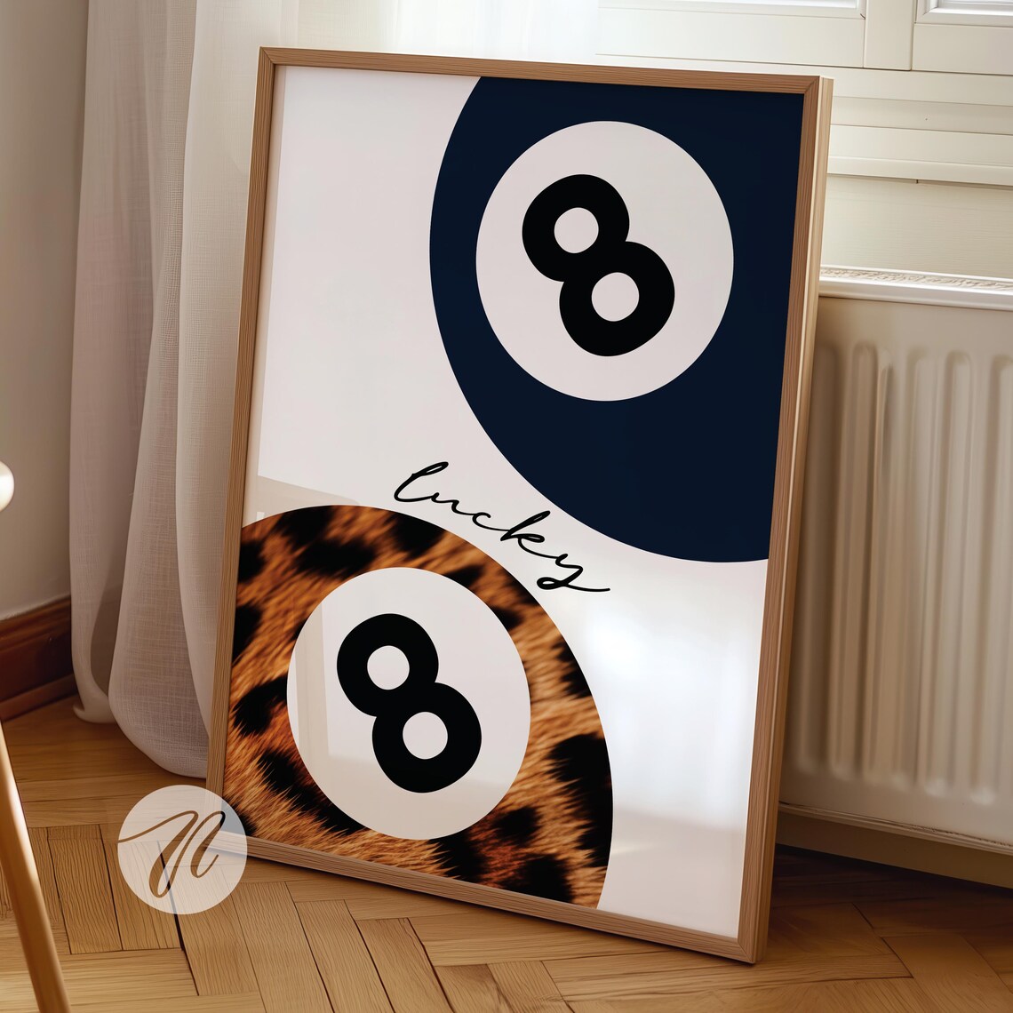 8 Ball Leopard Print Pool Wall Art Print