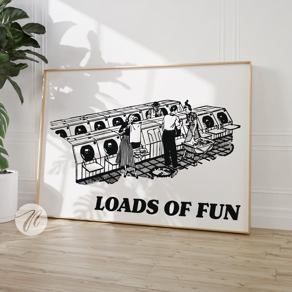Loads Of Fun Retro Laundry Room Decor Poster