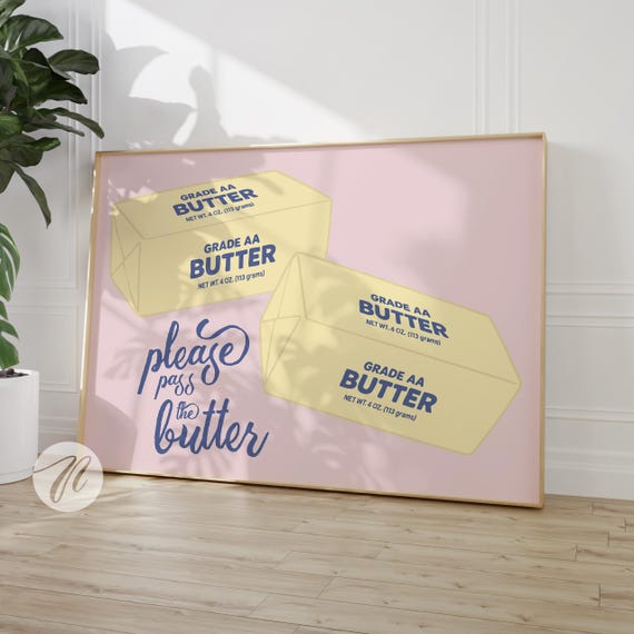 Retro Butter Sticks Kitchen Print Funny Food Pop Art