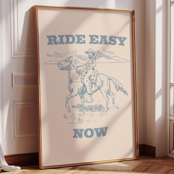 Cowboy Quote Print Minimalist Western Wall Art Horseback Riding Poster Vintage Wild West Home Decor Printables